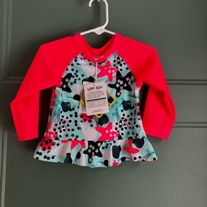 NWT Polarn O. Pyret long sleeve rash guard swim top size 6-12 months 12-18 month